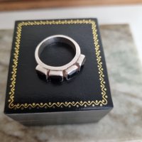 Сребърен пръстен с оникс 925 , снимка 3 - Пръстени - 41743021