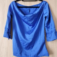 Синя блуза 3/4 ръкав, снимка 1 - Блузи с дълъг ръкав и пуловери - 40280201
