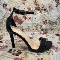 Дамски сандалети на висок ток в черен цвят, снимка 4 - Дамски елегантни обувки - 41737646