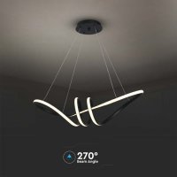 LED Полилей 24W Черен Топло Бяла Светлина, снимка 2 - Полилеи - 41394789