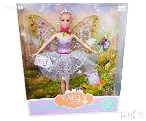 Прелестна кукла Фея с крила и пеперуди Емили - 223188, снимка 1