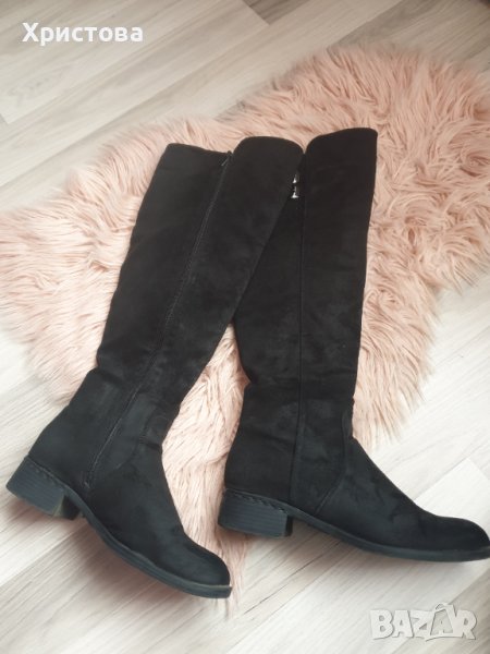 Чизми велур 39 номер за преходни сезони - 38,00лв., снимка 1