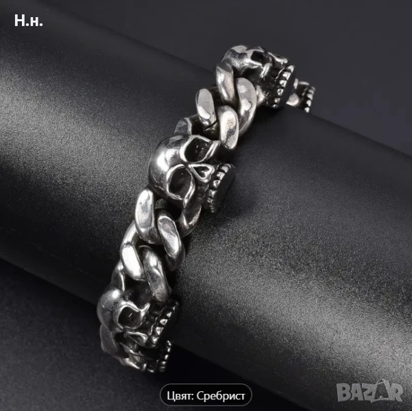 Масивна гривна с черепи, снимка 1