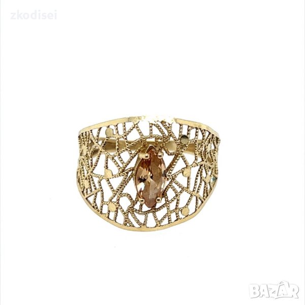 Златен дамски пръстен 1,60гр. размер:58 14кр. проба:585 модел:22376-1, снимка 1