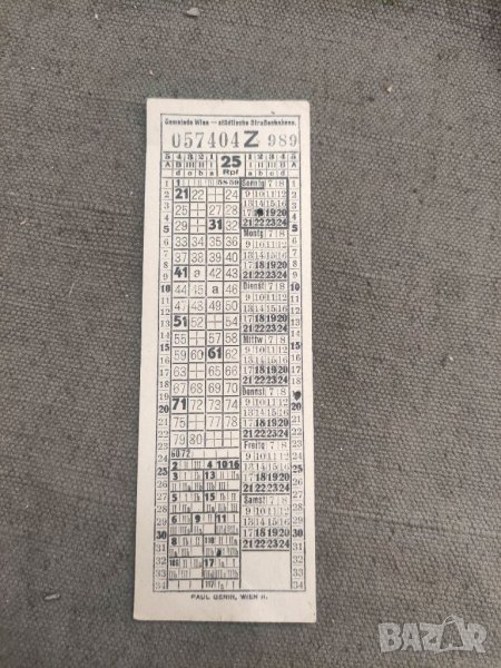 Продавам стар Билет Виена, снимка 1