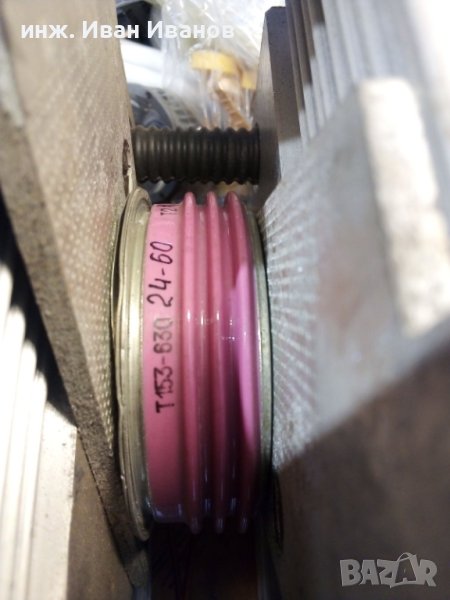 Т153-630-24 (2400V, 630A) Мощни високоволтови  таблетъчни тиристори с масивен алуминиев охладител, снимка 1