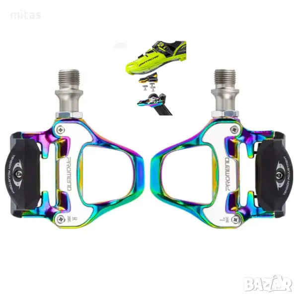 Самозаключващи педали за шосеен велосипед PROMEND Y, SPD-SL + Парчета, снимка 1