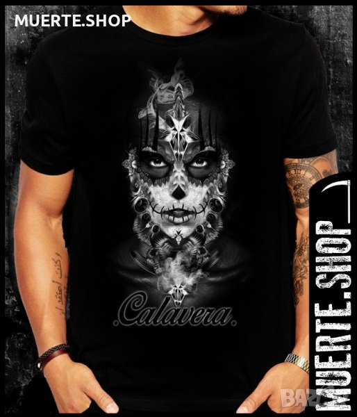 Черна тениска с щампа CALAVERA BLACKSTAR, снимка 1