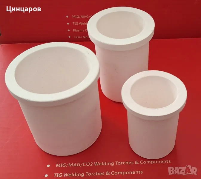 Тигел,пота,поти кварц цилиндър 1/2/3кг.температура 1700 градуса целзий, снимка 1