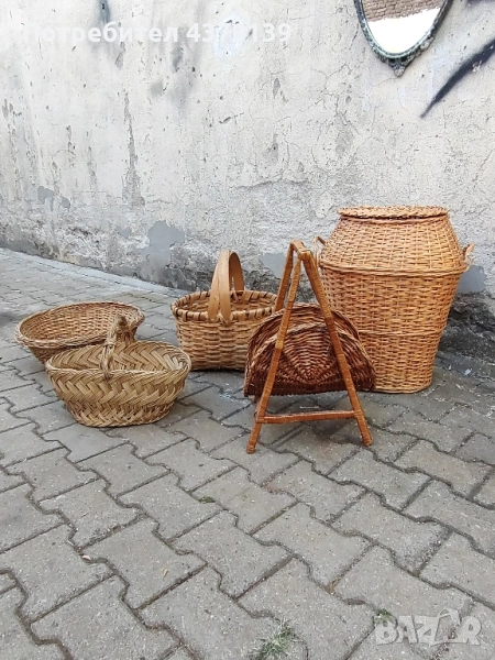 Плетени кошници,кош и поставка за списания, снимка 1