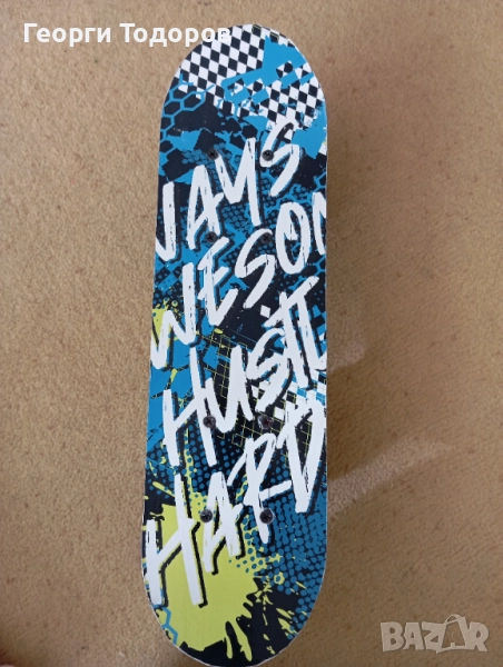 Скейт дъска Blue White 43x12.5cm, снимка 1