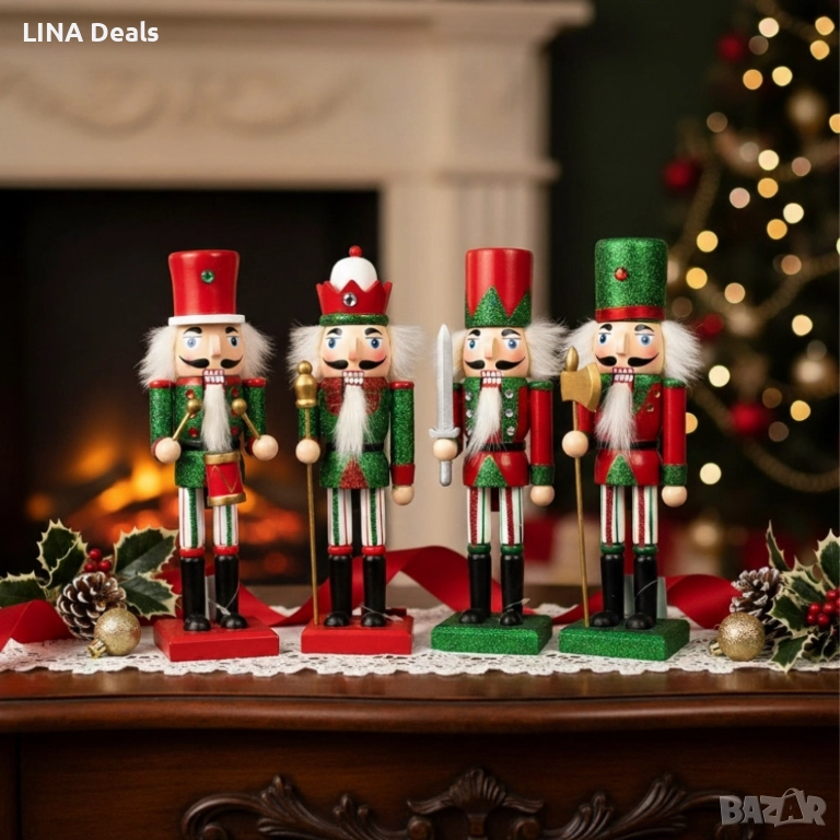 🎄 Коледна дървена фигурка Лешникотрошач, снимка 1