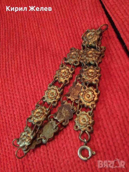 ВЪЗРОЖДЕНСКА СТАРИННА РЪЧНА ИЗРАБОТКА БРОНЗОВА ГРИВНА за НОСИЯ с ФЛОРАЛНИ ЕЛЕМЕНТИ 17091, снимка 1