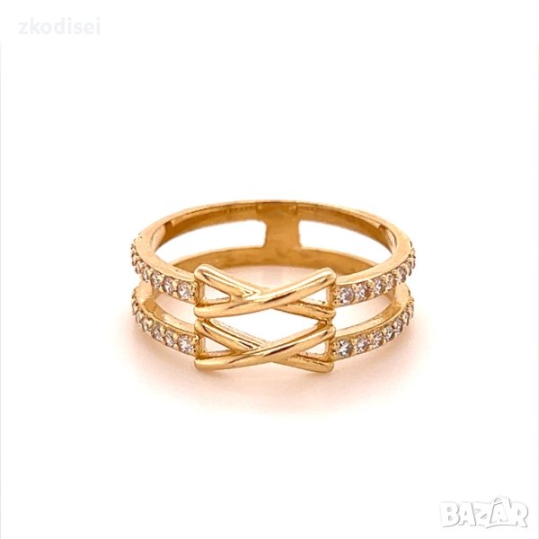 Златен дамски пръстен 2,84гр. размер:56 14кр. проба:585 модел:16615-3, снимка 1