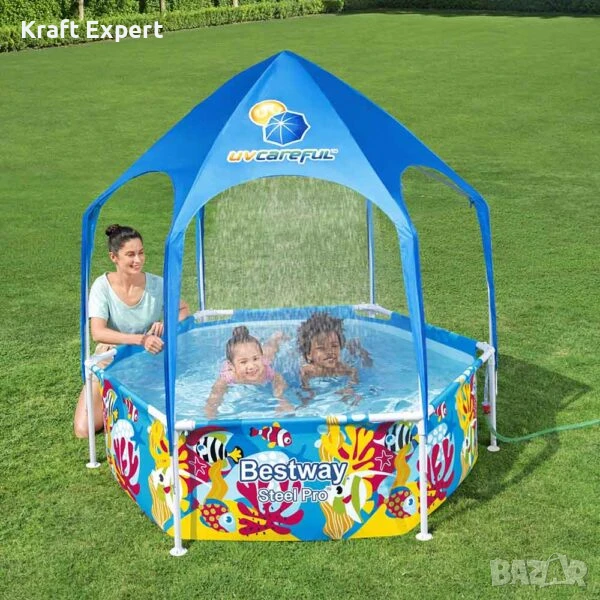 Басейн Сглобяем BESTWAY Steel Pro 183×51см с Покрив, снимка 1