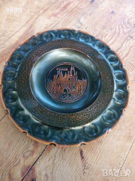 Медна чиния за стена, снимка 1