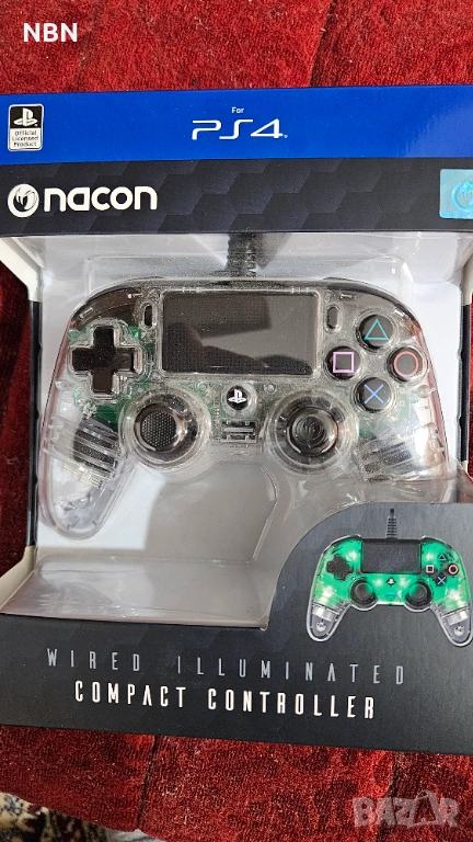 Контролер Nacon - Wired Illuminated Compact Controller, зелен (PS4/5)), снимка 1