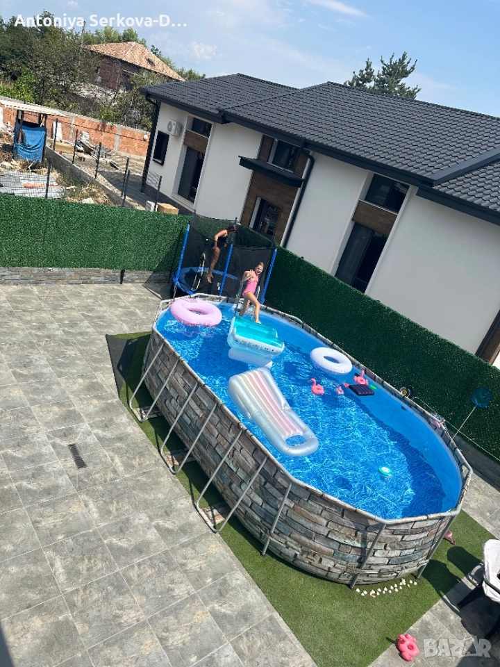 Басейн Bestway, Power Steel Comfort Jet Series Oval Pool Set, 610 x 366 x 122 см, снимка 1