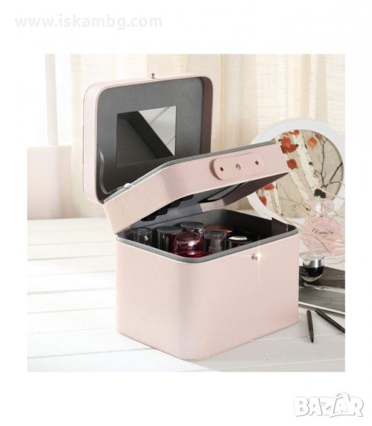 КУФАР ЗА КОЗМЕТИКА НА ДВЕ НИВА С ОГЛЕДАЛЦЕ НА КАПАКА - код 5101, снимка 1