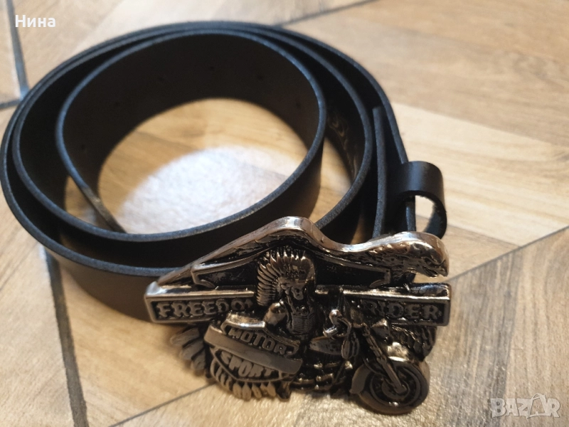 нов рокерски кожен колан, снимка 1