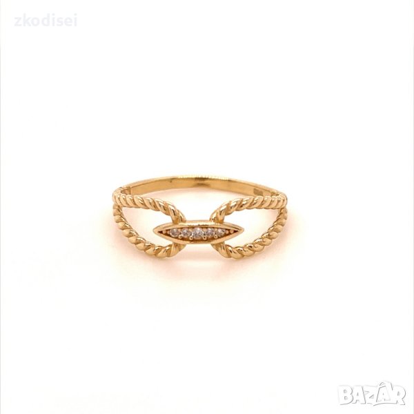 Златен дамски пръстен 1,57гр. размер:56 14кр. проба:585 модел:20051-2, снимка 1