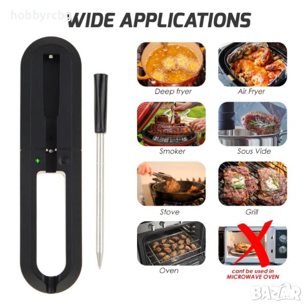Термометър за месо с Bluetooth връзка към мобилен телефон, снимка 1