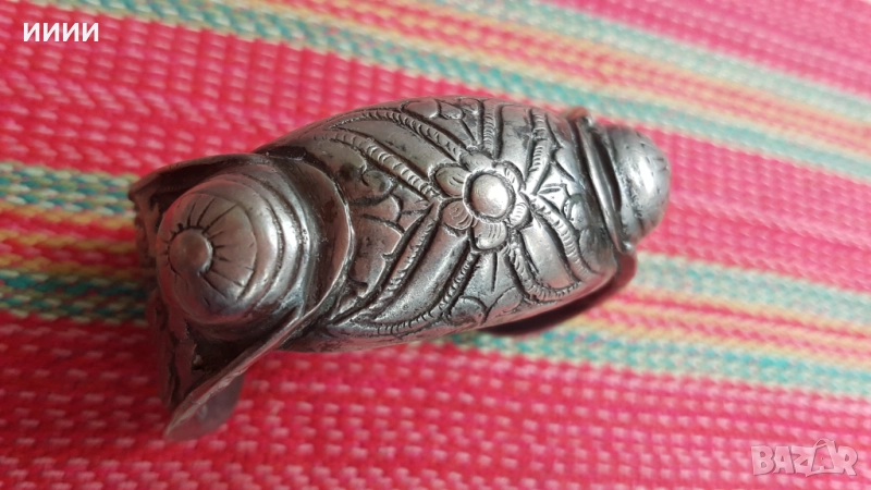 Сребърна гривна рогатка , снимка 1