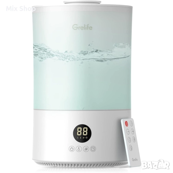 Овлажнител Grelife, Бял, 4L, 30w, 4 скорости, снимка 1