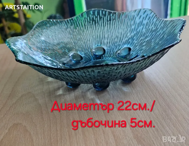 Стъклена фруктиера и каничка , снимка 1