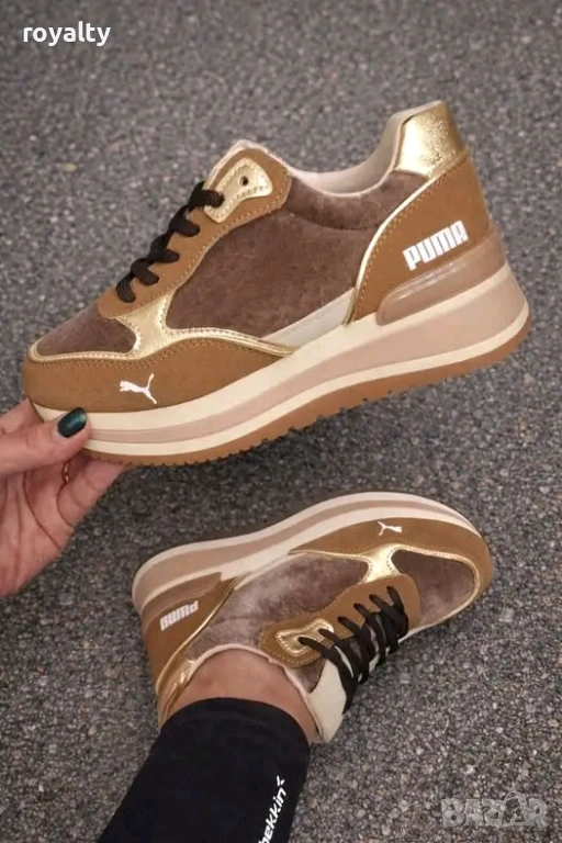 Puma Златисти Дамски Маратонки Пума 36-41 Номер , снимка 1