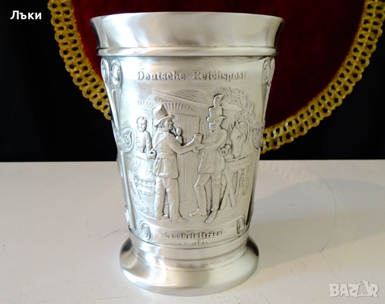 Чаша от калай,халба 300 мл.,Баварските пощи. , снимка 1