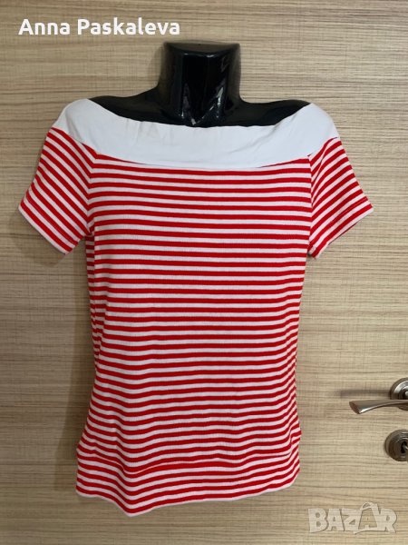 Блузка на райе червено с бяло, снимка 1