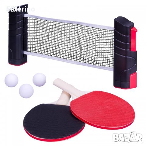 Комплект за тенис на маса(хилки,топчета и мрежа)-нов, снимка 1