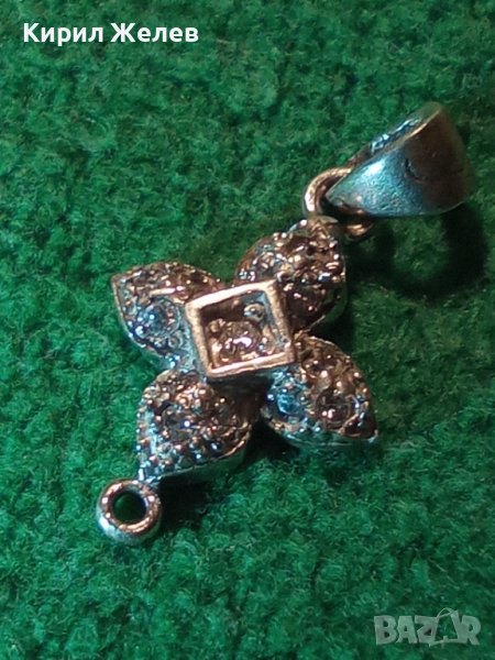 СРЕБЪРНО МИНИАТЮРНО СКЪПОЦЕННО КРЪСТЧЕ СРЕБРО 925 с ИНКРУСТИРАНИ КАМЪНИ ЦИРКОНИ 25678, снимка 1
