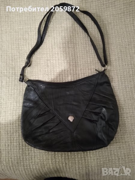 Черна чанта от естествена кожа, снимка 1