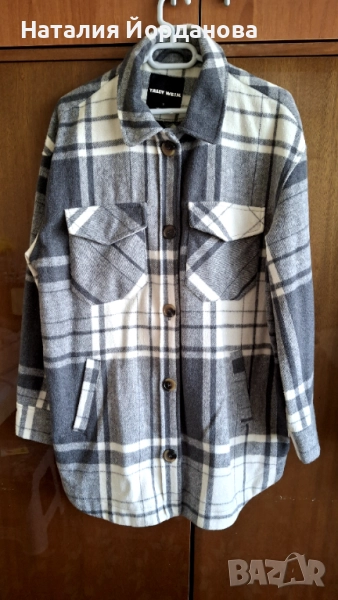 Дамска риза тип яке в каре, снимка 1