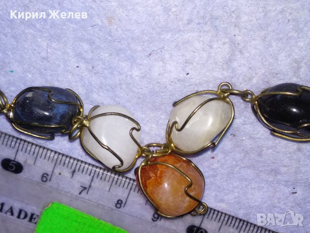 СТАРО РЕТРО АРТ КОЛИЕ РЪЧНА МАЙСТОРСКА ИЗРАБОТКА с НАТУРАЛНИ ПОЛУСКЪПОЦЕННИ КАМЪНИ 38919, снимка 13 - Колиета, медальони, синджири - 41865393