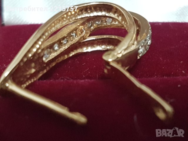 Розово злато, ретро обеци 585 от миналият век., снимка 4 - Обеци - 39416604