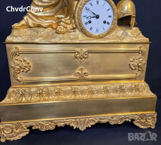 Франция 1827г/62см-12кг/стар фигурален каминен часовник Юлий Цезар/бронз-злато, снимка 11 - Антикварни и старинни предмети - 56046203