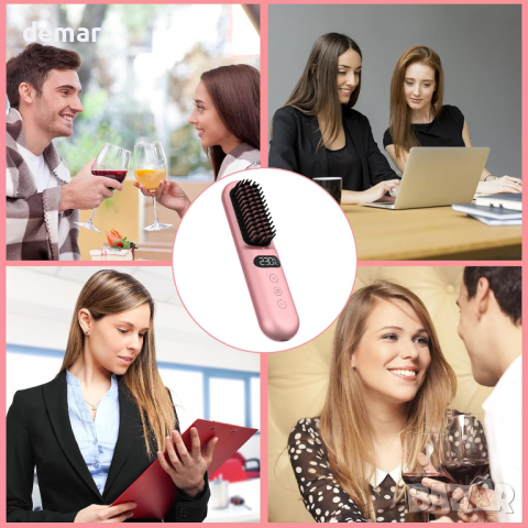 Gabrella  Керамична четка за изправяне на коса за жени, бързо загряваща, регулируема температура, снимка 6 - Преси за коса - 44530728