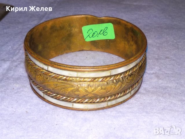 СТАРИННА БРОНЗОВА ФЛОРАЛНО ОРНАМЕНТИРАНА СЕДЕФЕНА РЕТРО ГРИВНА РЪЧНА ИЗРАБОТКА 2189, снимка 10 - Антикварни и старинни предмети - 41281228