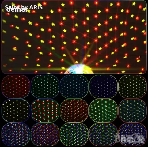 2 броя LED прожектор със сценични диско светлини, звездна светлина, парти, снимка 3 - Лед осветление - 49906474