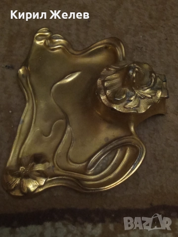 Мастилница бронз с позлата 42754, снимка 4 - Антикварни и старинни предмети - 52124923