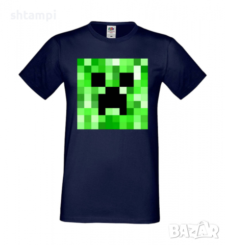 Мъжка тениска Creeper Face 2,Minecraft,Игра,Забавление,подарък,Изненада,Рожден Ден., снимка 10 - Тениски - 36492770