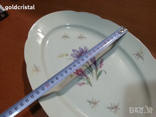 Български порцелан плато елипса , снимка 3 - Антикварни и старинни предмети - 44343857