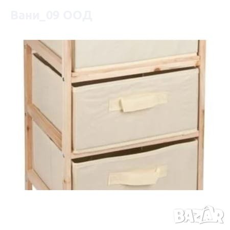 Дървен скрин с 3 текстилни чекмеджета, снимка 2 - Скринове - 39801776
