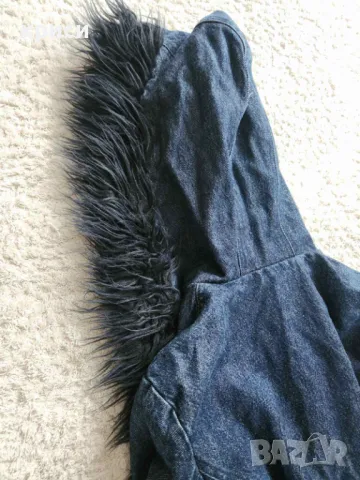 Дамско дълго дънково манто Only размер S , снимка 4 - Якета - 50424144