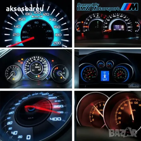 10 бр. малки габаритни крушки за арматурно табло T5 3SMD LED супер ярък 3030 LED вътрешно осветление, снимка 18 - Аксесоари и консумативи - 48536470