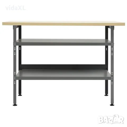 vidaXL Работна маса, сива, 120x60x85 см, стомана（SKU: 145344）, снимка 2 - Маси - 56077354