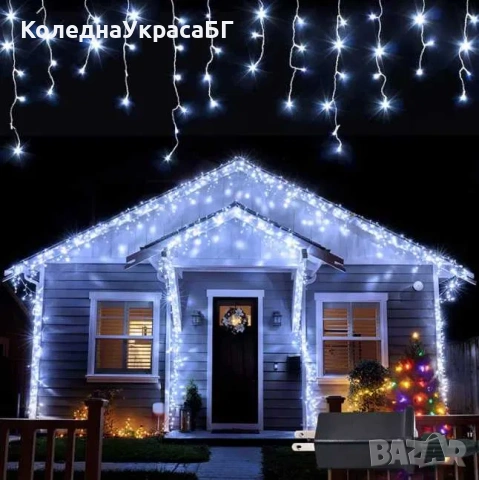 Бяла Светеща завеса 50метра х 60см с Флаш Ефект тип Висулка, снимка 2 - Лед осветление - 53561480